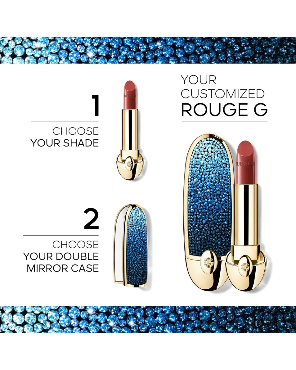 GUERLAIN ROUGE G De sierlijke case met een dubbel spiegeltje LE BLEU RÊVERIE 2