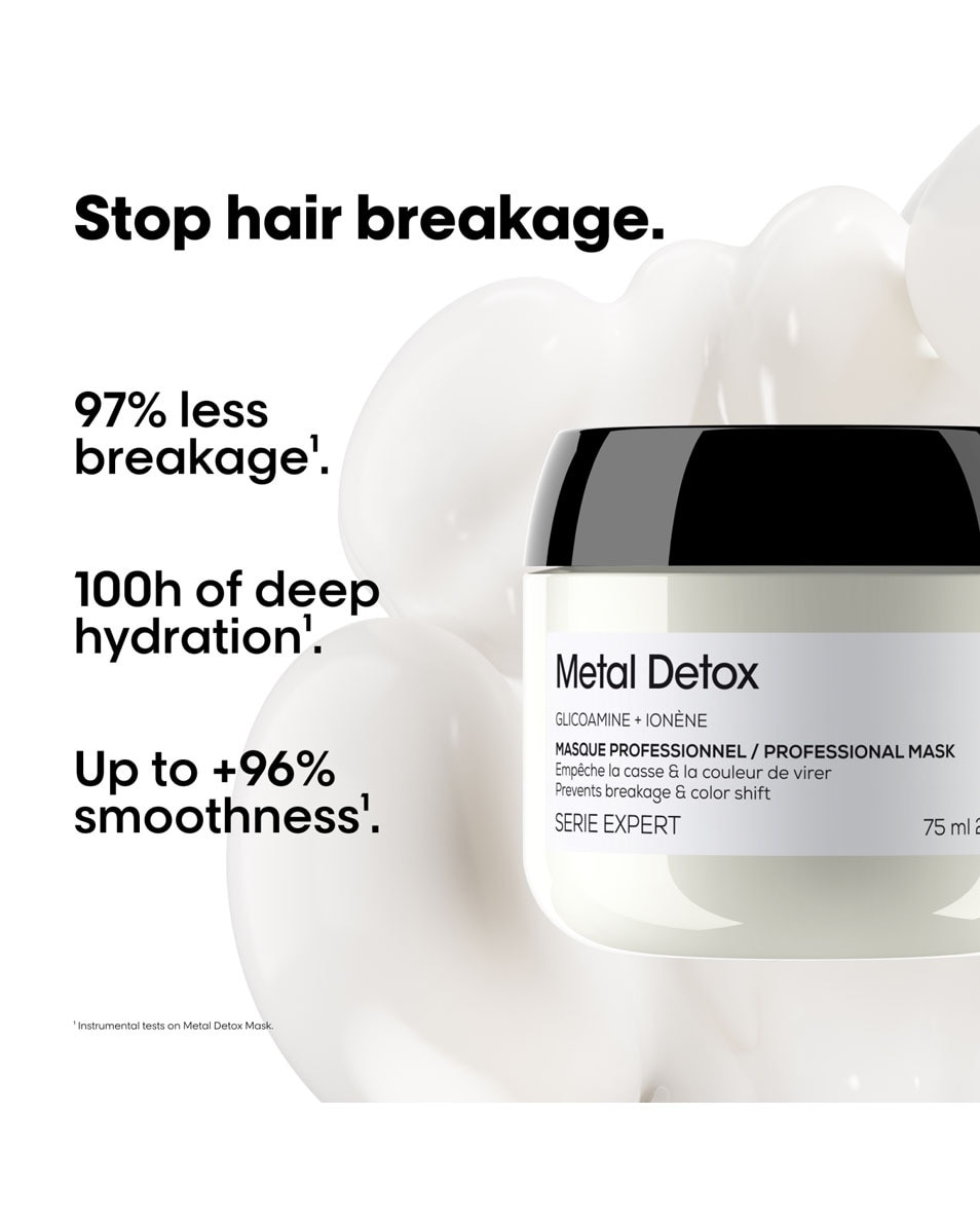 L'OREAL PROFESSIONNEL Metal Detox Masker Masque pour cheveux fragilisés et abîmés - Format Voyage 75 ML 2