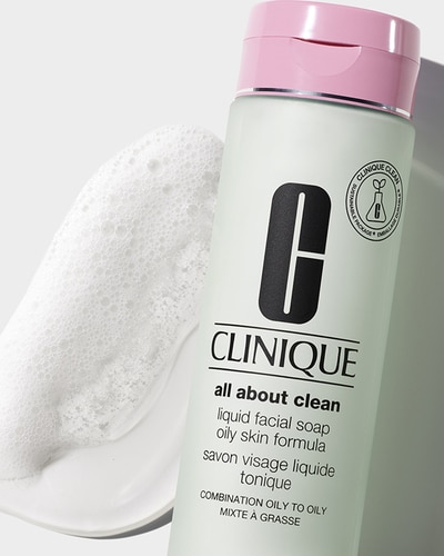CLINIQUE ALL ABOUT CLEAN™ LIQUID FACIAL SOAP MILD - SKIN TYPE 3 & 4 CLEANSER - GEMENGDE TOT VETTE HUID - 3-STEP SYSTEM 200 ML