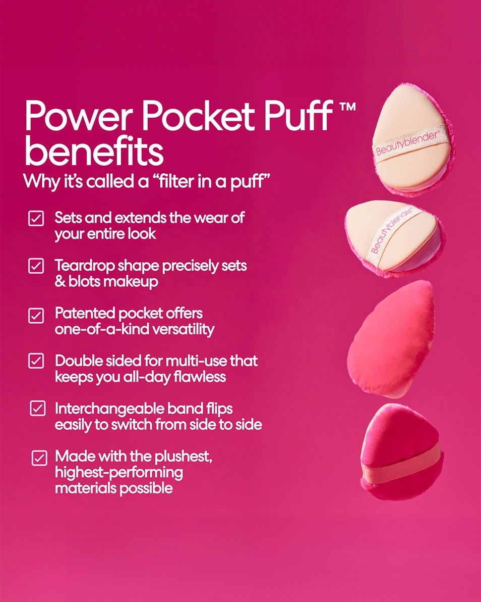 BEAUTYBLENDER Power Pocket Puff Éponge de maquillage PINK 2